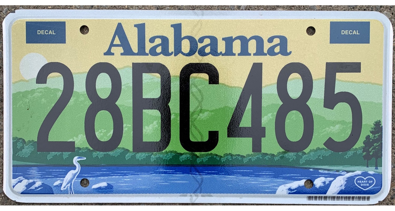 Alabama license plate