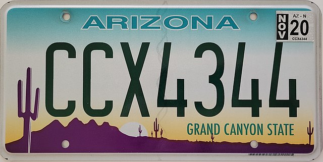 Arizona license plate