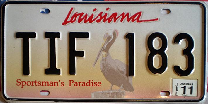 Louisiana license plate