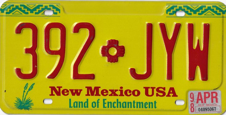 New Mexico license plate
