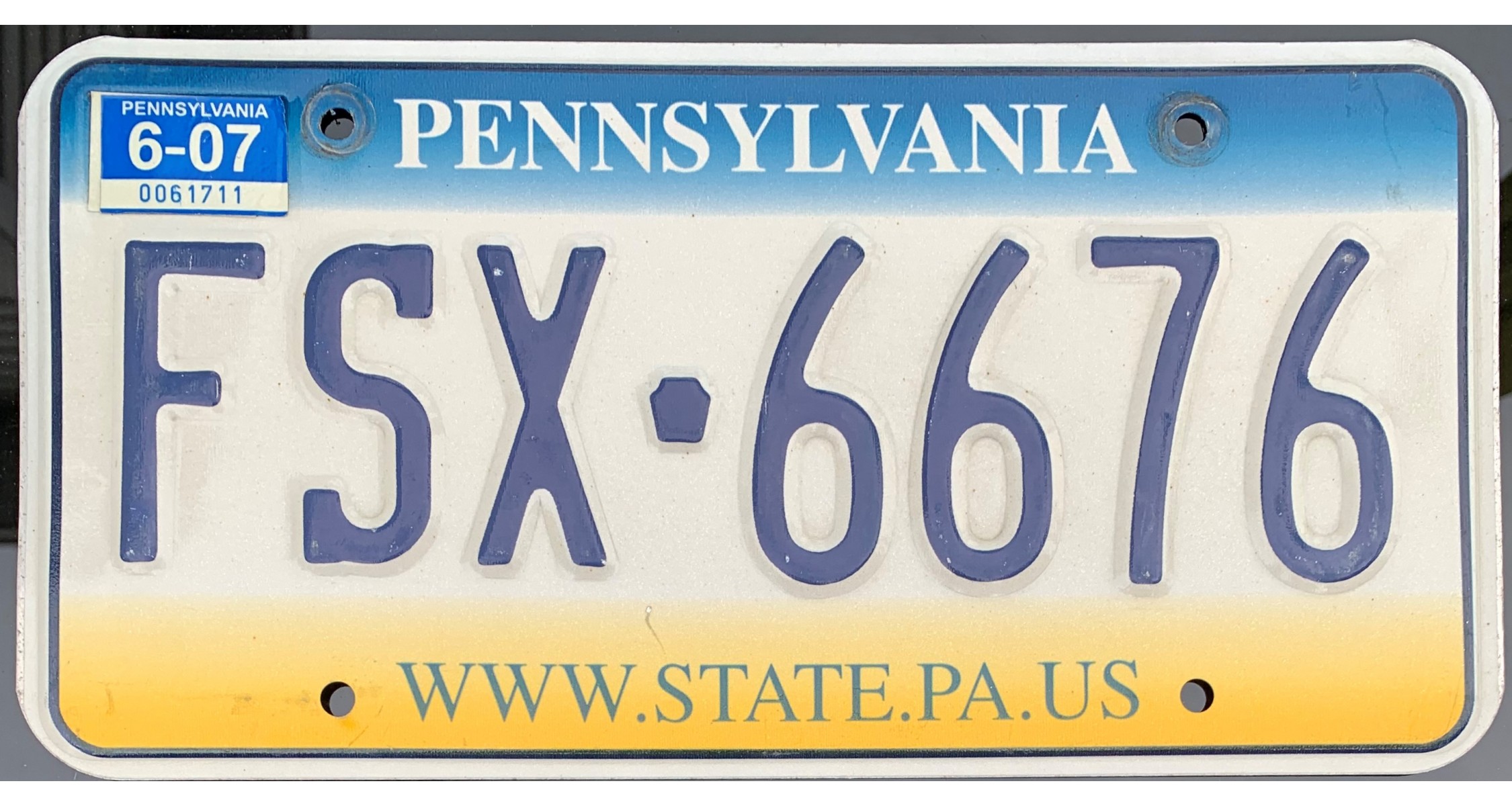 Pennsylvania license plate