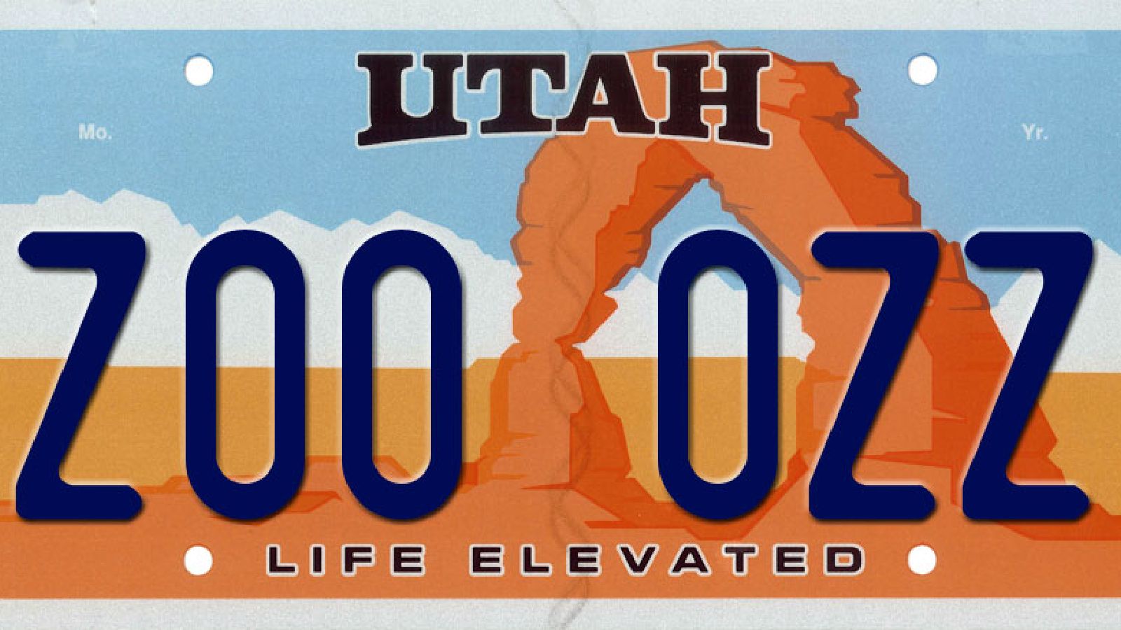 Utah license plate