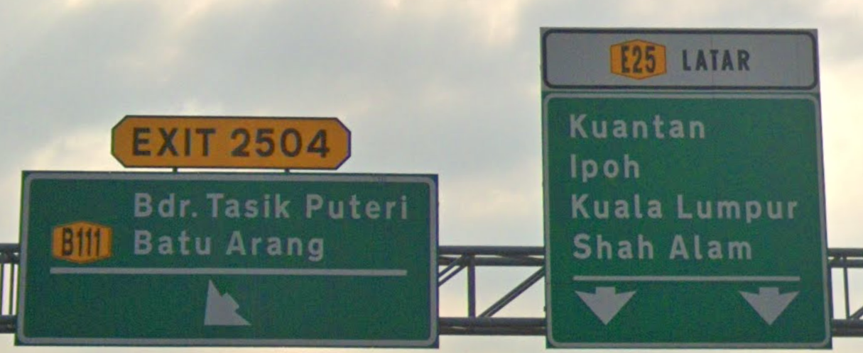 road numbers in Malaysia